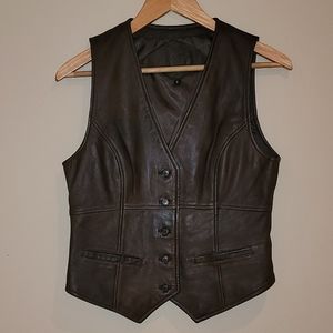 Cabi Small Brown Leather Vest
